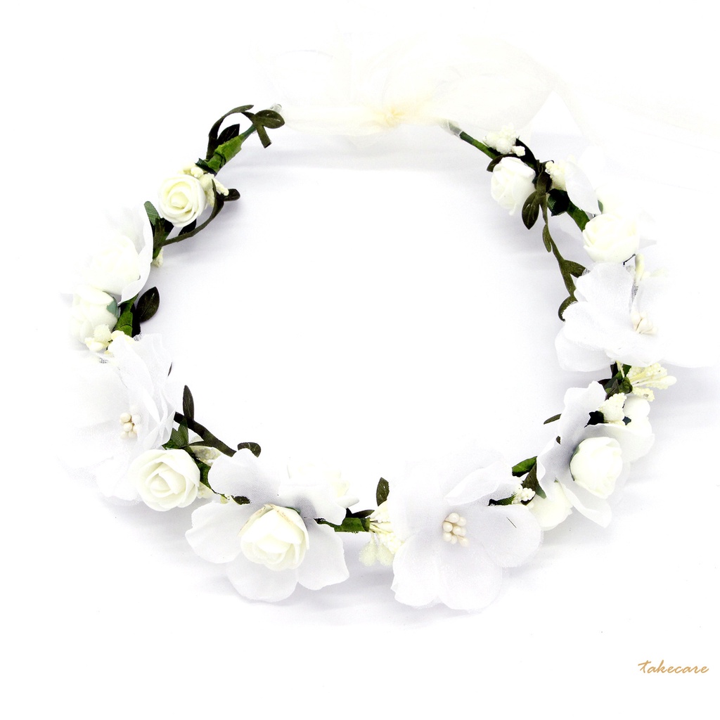 Vòng hoa nhân tạo đội đầu xinh xắn cho nữ