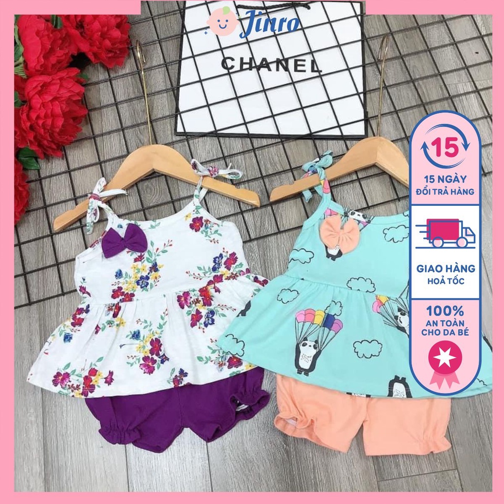 Bộ hai dây nơ hình ngộ nghĩnh đáng yêu cho bé chất liệu cotton thoáng mát hàng xuất dư loại 1 thời trang mẹ và bé Jinro