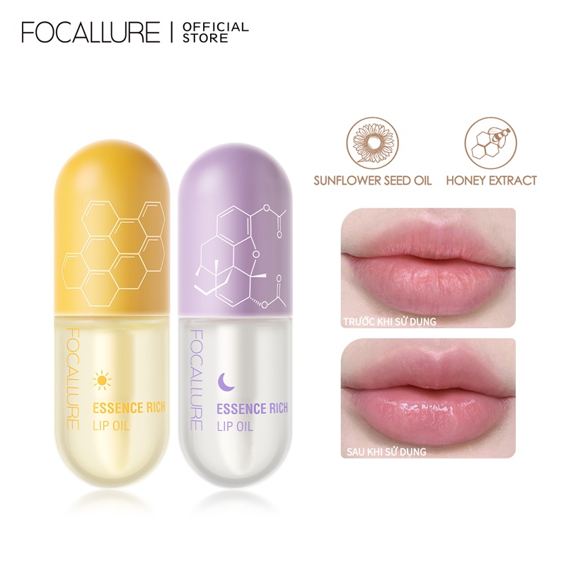 Dầu Dưỡng Môi Focallure Hoàn Toàn Tự Nhiên Làm Mềm Dưỡng Ẩm Da Môi Giảm Đường Vân Môi 30G