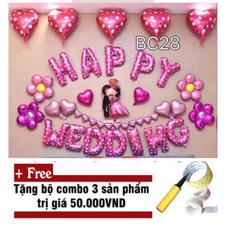 Set bóng cưới trang trí phòng tân hôn
