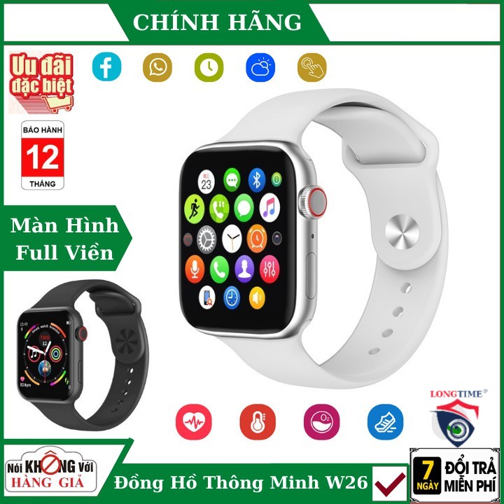 Đồng Hồ Thông Minh w26 Chống Nước Nghe Gọi - Đồng Hồ W26 Theo Dõi Sức Khỏe Với Màu W6 và W26 là như nhau 4.5