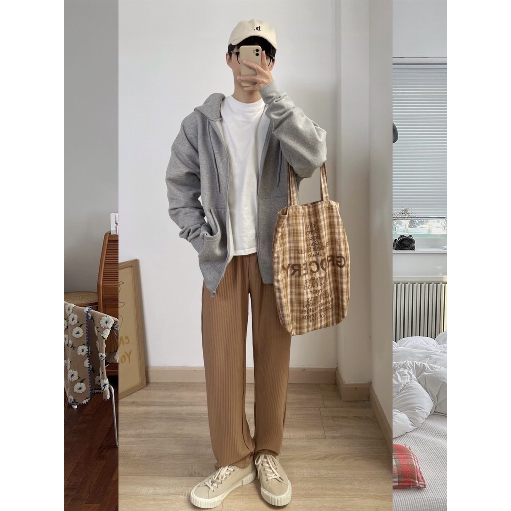 NOBITA HOME - ÁO KHOÁC CÓ NÓN TRƠN MÀU NỈ BÔNG (FREESIZE)