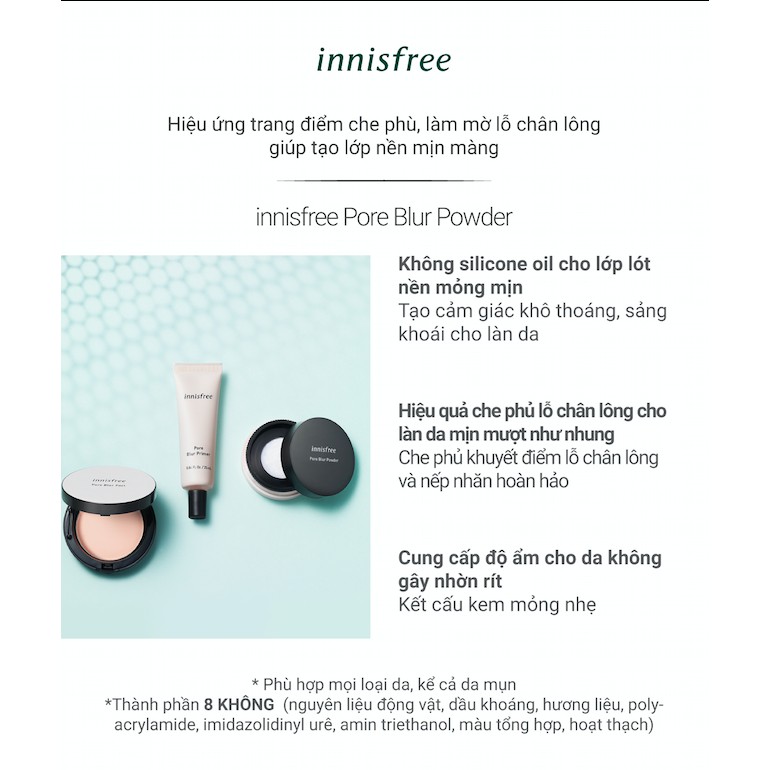 [Mã COSIF12 giảm 10% đơn 400K] Kem lót che phủ lỗ chân lông innisfree Pore Blur Primer 25ml | BigBuy360 - bigbuy360.vn