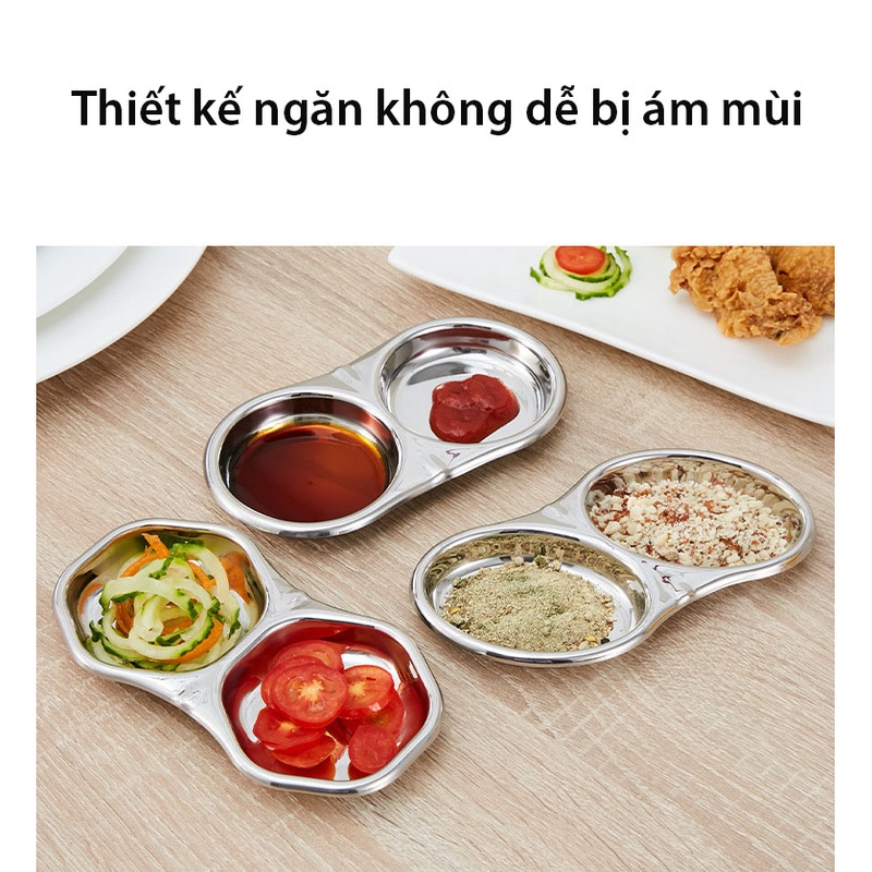 Khay đựng gia vị chia ngăn bằng inox 304 cao cấp, tiện dụng - HVL TEA