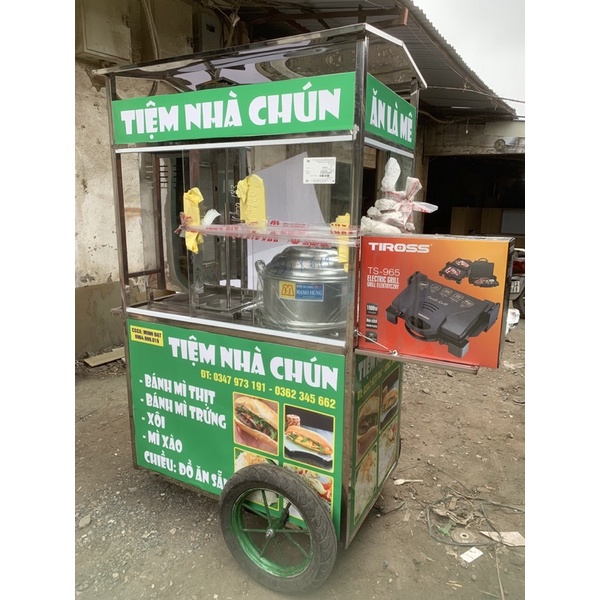Xe bánh mì doner kenab 1m bán được cả bánh mì và xôi