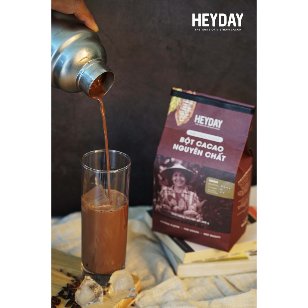 [Thùng 10 túi 500g] Bột cacao nguyên chất Heyday - Dòng Origin thượng hạng