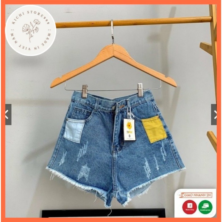 Quần Sọt Jeans thiết kế đẹp cao cấp nữ Kichistore , Quần Jean thời trang nữ M23