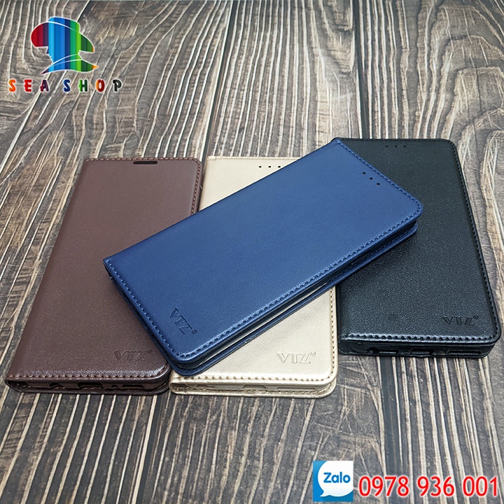 Bao da Xiaomi Redmi 9C - Nắp gập-Ốp lưng 2 mặt có thiết kế ví cà thẻ ngăn lớn để tien mặt -Kính full màn 9D