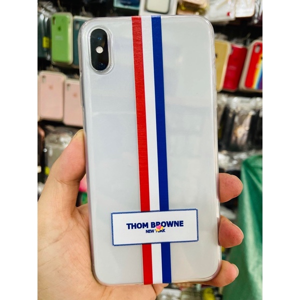 Ốp Lưng silicon Thom browne cho iphone 6 đến 14 pro max