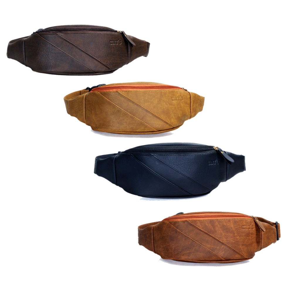Túi da đeo ngực unisex phong cách hàn quốc