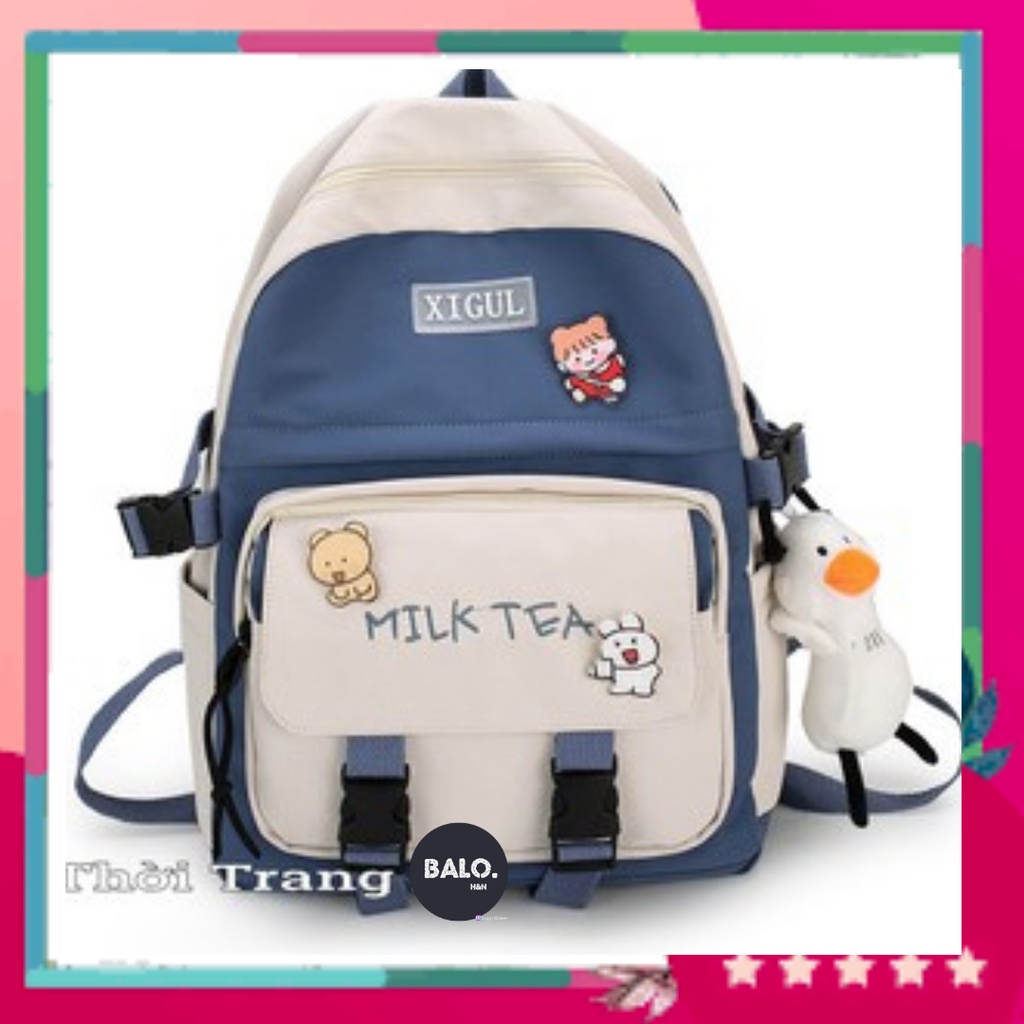 Balo Đi Học Nữ ULZZANG MILK TEA Du Lịch Thời Trang Chống Nước Đi Chơi Đi Phượt BL3