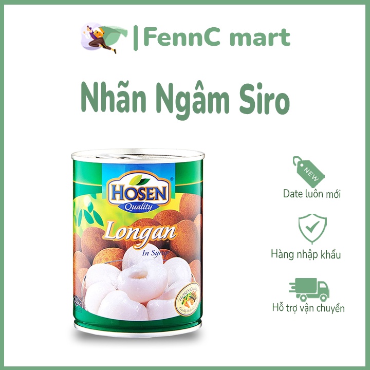 Nhãn ngâm siro nhãn đóng hộp đóng lon Hosen 565g FENNC