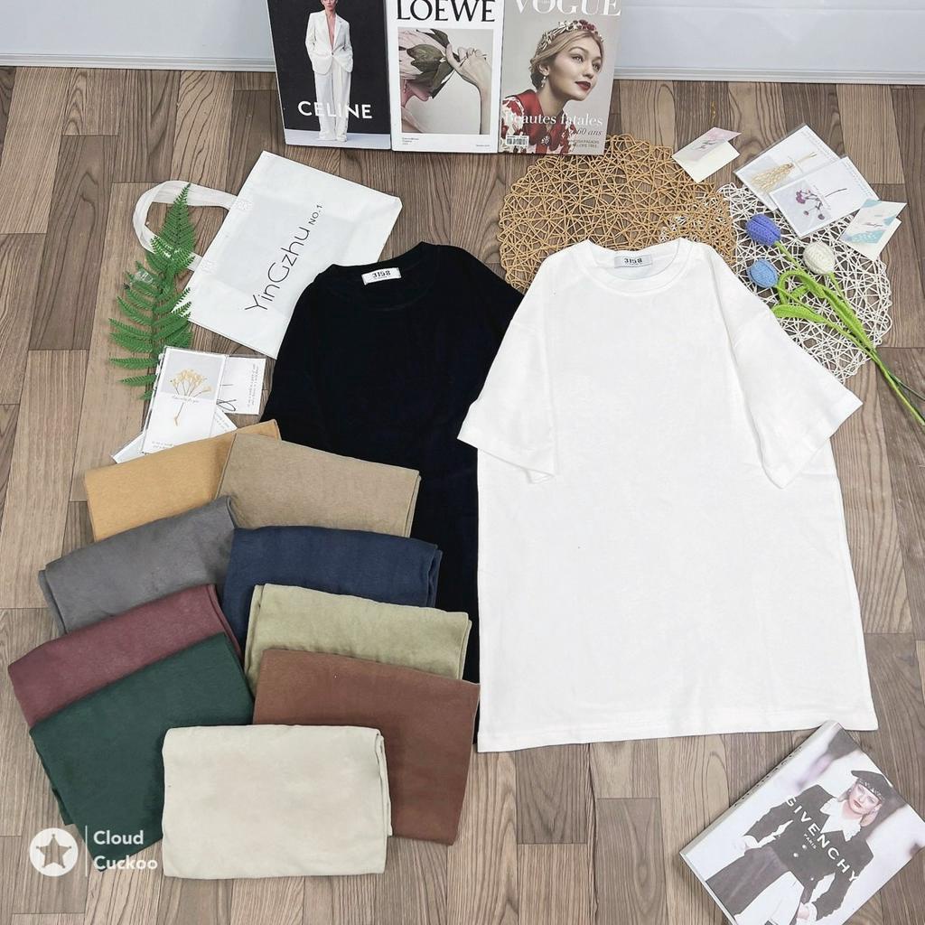 Áo Phông Unisex Trơn Basic Dáng Rộng Ovesize Chất Cotton Mềm Mại Thông Thoáng Không Bị Bí - Mã Số: 3158003