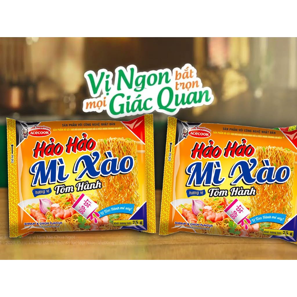Thùng 30 gói mì Hảo Hảo Xào Tôm hành
