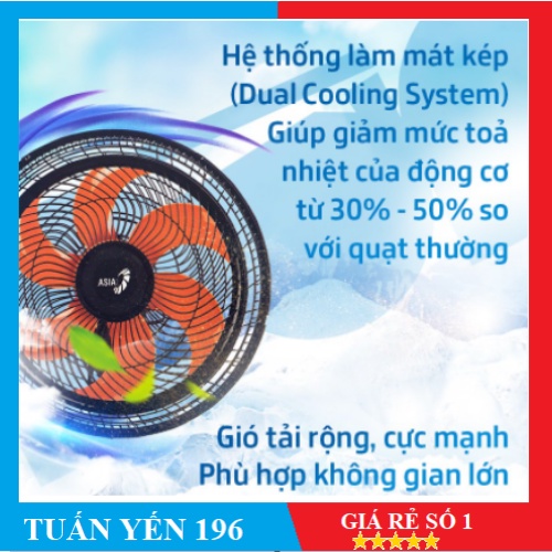 [Freeship Giảm 20k Cho Đơn 599k] Quạt lửng Asia TURBO 6 cánh - bán công nghiệp - ASATB1601-DV0