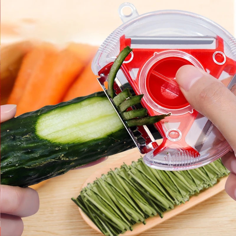 Dụng cụ bào vỏ trái cây và rau củ 3 trong 1 bằng thép không gỉ đa năng tiện lợi cho nhà bếp