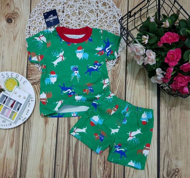 (giá xả)Bộ cotton 4c ngộ nghĩnh cộc tay bé trai 8-22kg