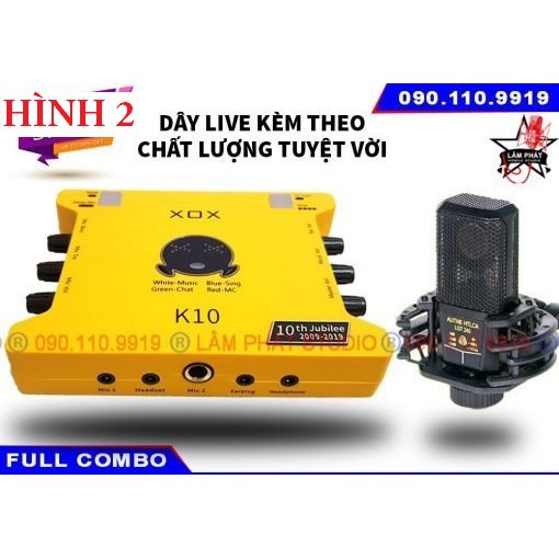 [Mã ELMSBC giảm 8% đơn 300k] Combo Sound Card K10-2020 Và Micro Thu Âm LGT-240