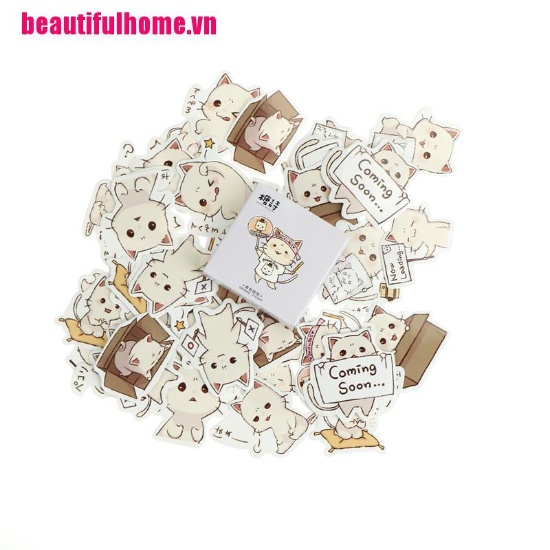Set 45 Miếng Dán Hình Mèo Dễ Thương Trang Trí Lưu Niệm