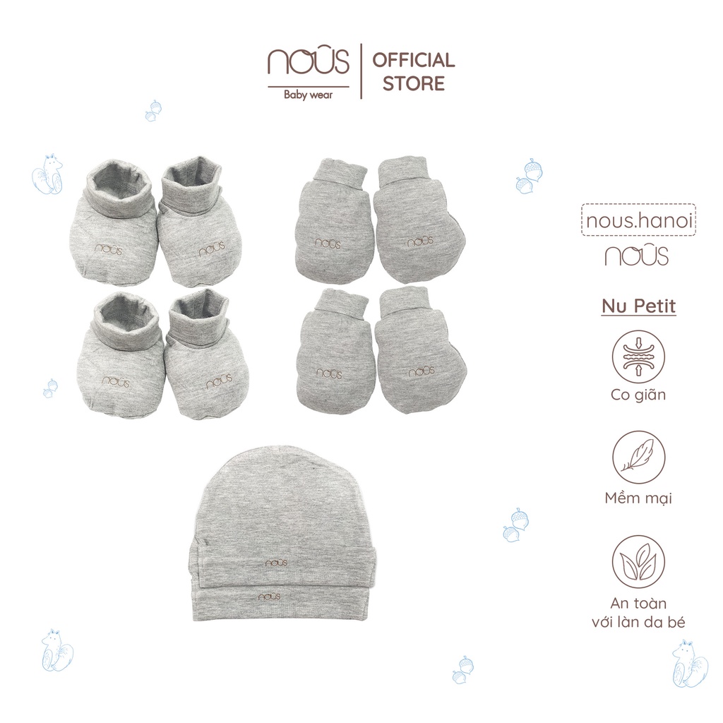 Phụ Kiện Cho Bé Sơ Sinh - Bao Tay Nous - Bao Chân Nous - Mũ Nous (Size Sơ sinh Newborn)