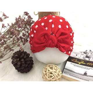 MŨ TURBAN CHẤM BI NƠ TO