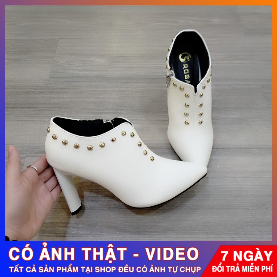 [ẢNH THẬT - FREE SHIP] Giày boots nữ cổ thấp cao cấp ROSATA RO290 - HÀNG VIỆT NAM - BKSTORE