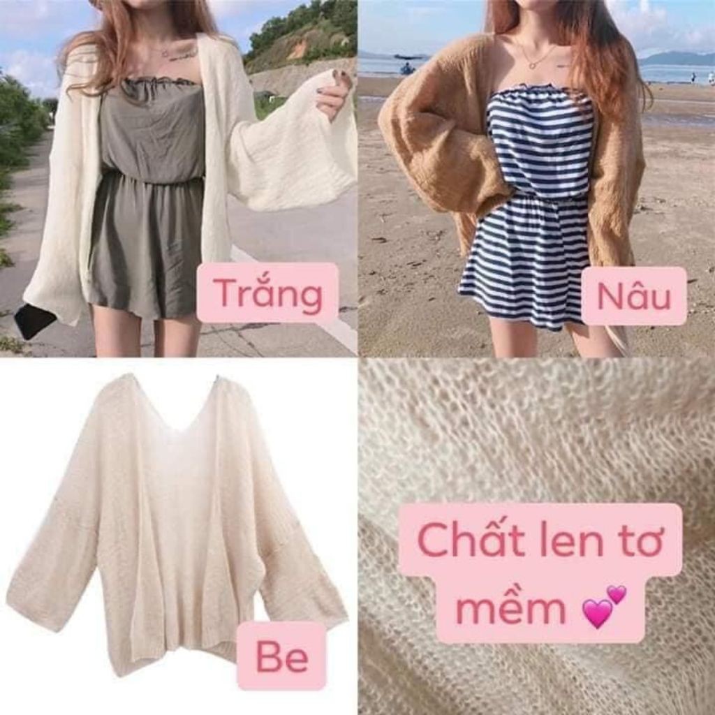 [Tặng Quà Liền Tay] Áo Khoác Cardigan Lưới Mỏng Chất Đẹp Khoác Ngoài Bikini Sảng Chảnh