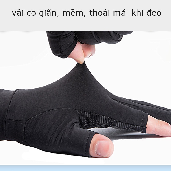 Găng tay đi xe máy hở 2 ngón H2D | Bao tay chống nắng cho nam nữ vải mềm ôm tay, co giãn, chống trượt, bền đẹp