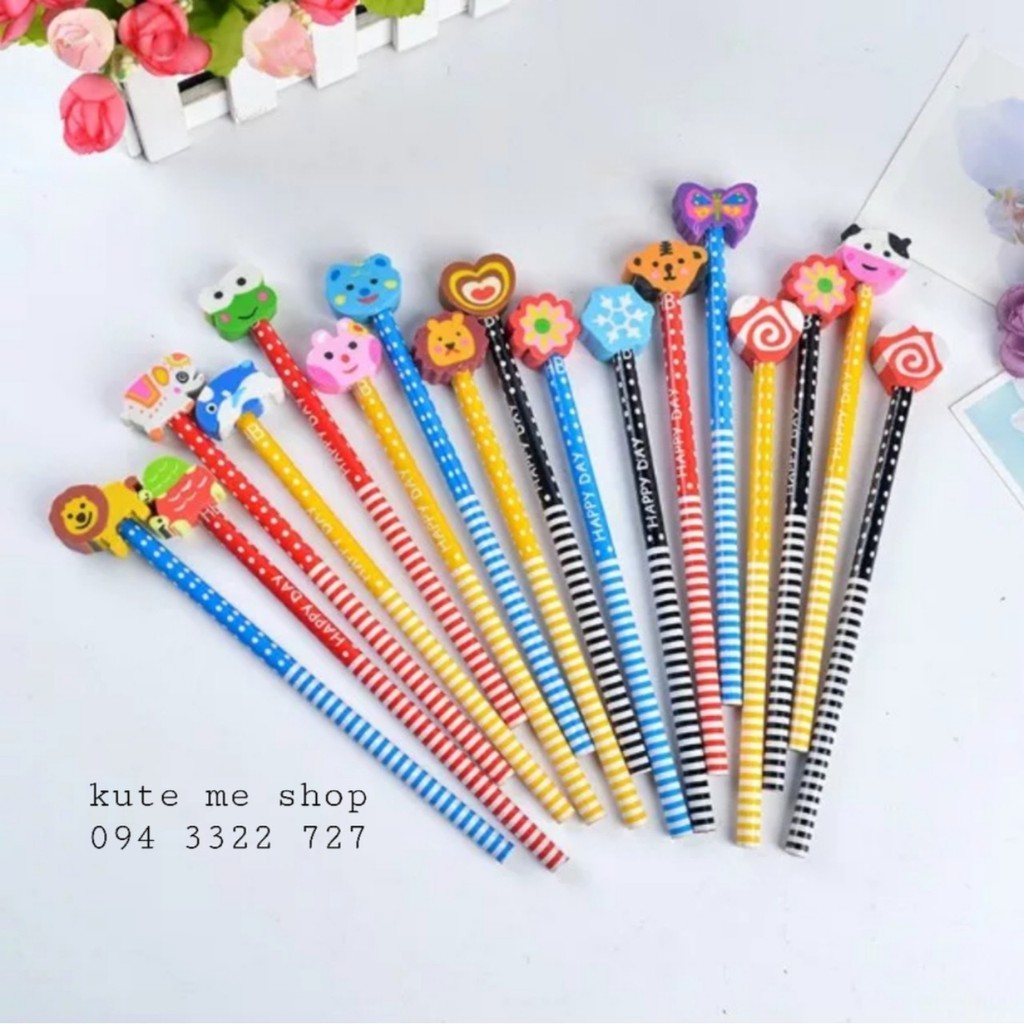 [FREESHIP 50K] Bút chì đầu gôm hình thú