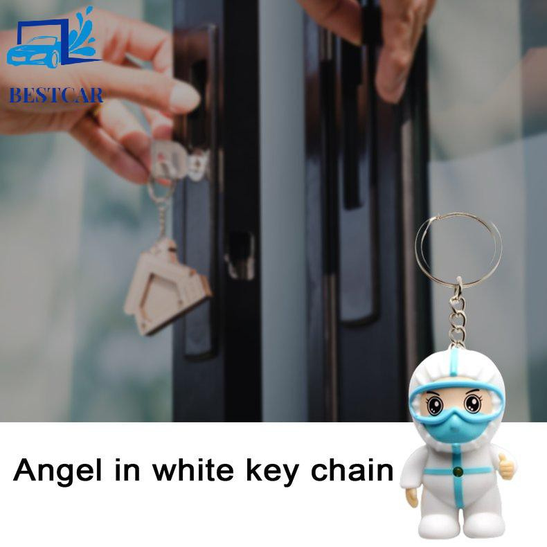 Anti-epidemic Souvenir White Angel Keychain Cartoon Nurse Keyring Pendant Toys