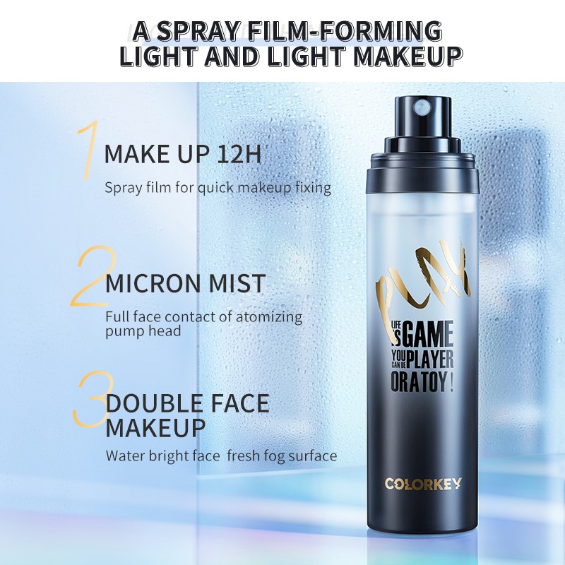 【COLORKEY】Chai xịt khóa lớp trang điểm dưỡng ẩm kiềm dầu chống thấm nước COLORKEY 100ml