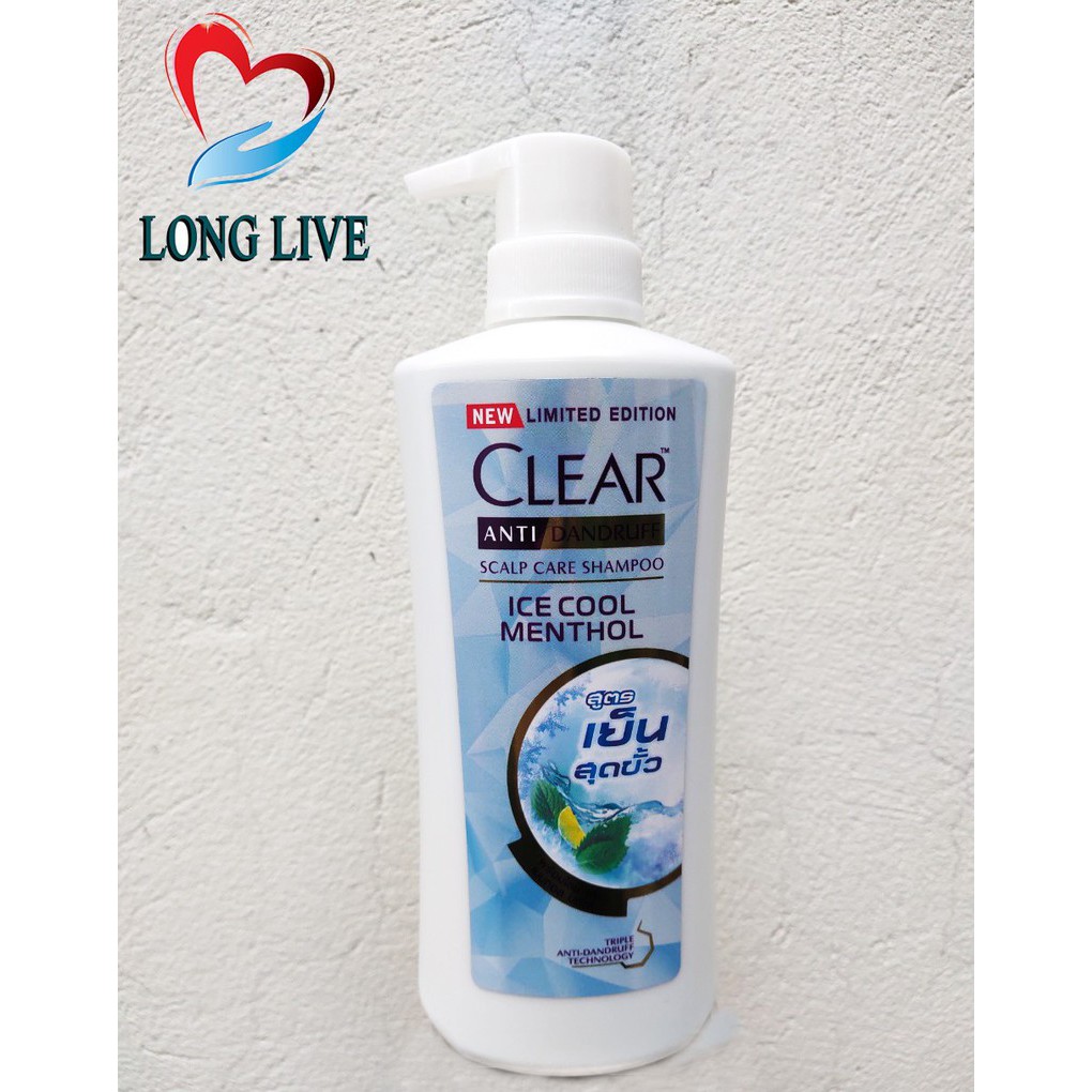 Dầu gội Thái Lan Clear Ice Cool Menthol bạc hà mát rượi 450ml