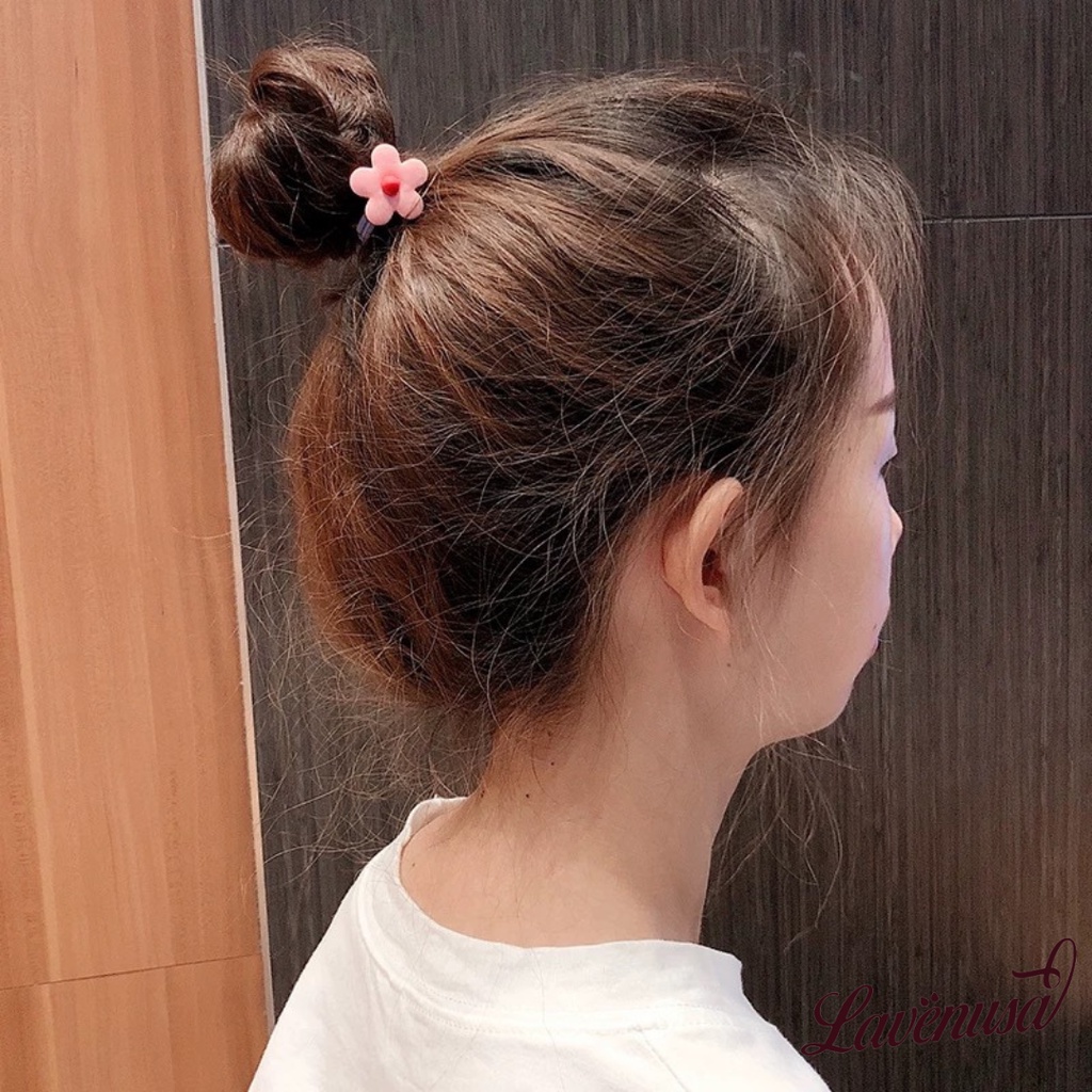 Dây buộc tóc kiểu Hàn co giãn hình hoa dễ thương nhiều màu LAVENUSA CT08