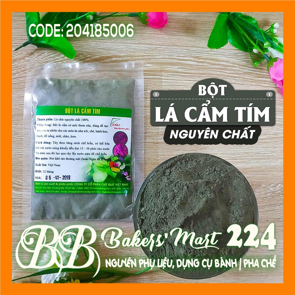 Bột LÁ CẨM tạo màu TÍM tự nhiên - 1 Gói 50gr