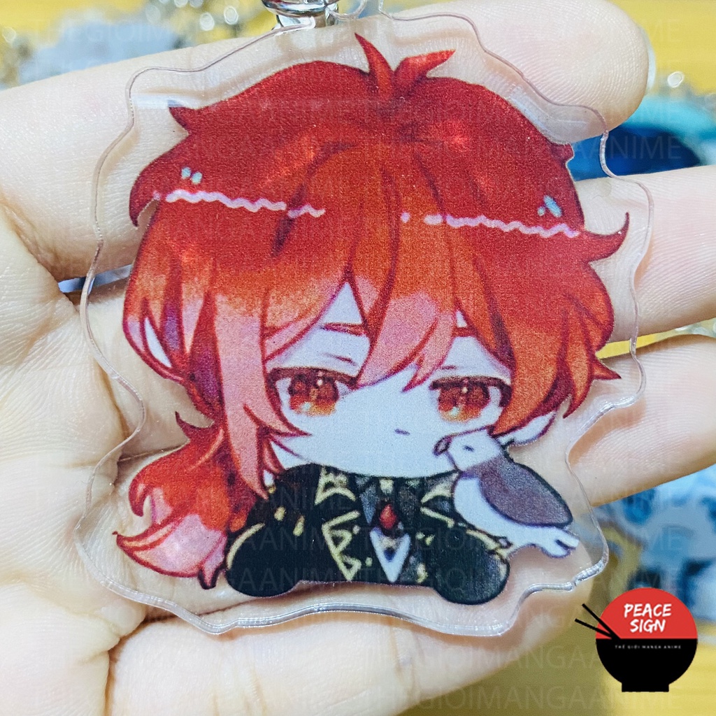 (Mica trong acrylic) Móc khóa GENSHIN IMPACT ver ĐẦU TO game anime chibi xinh xắn