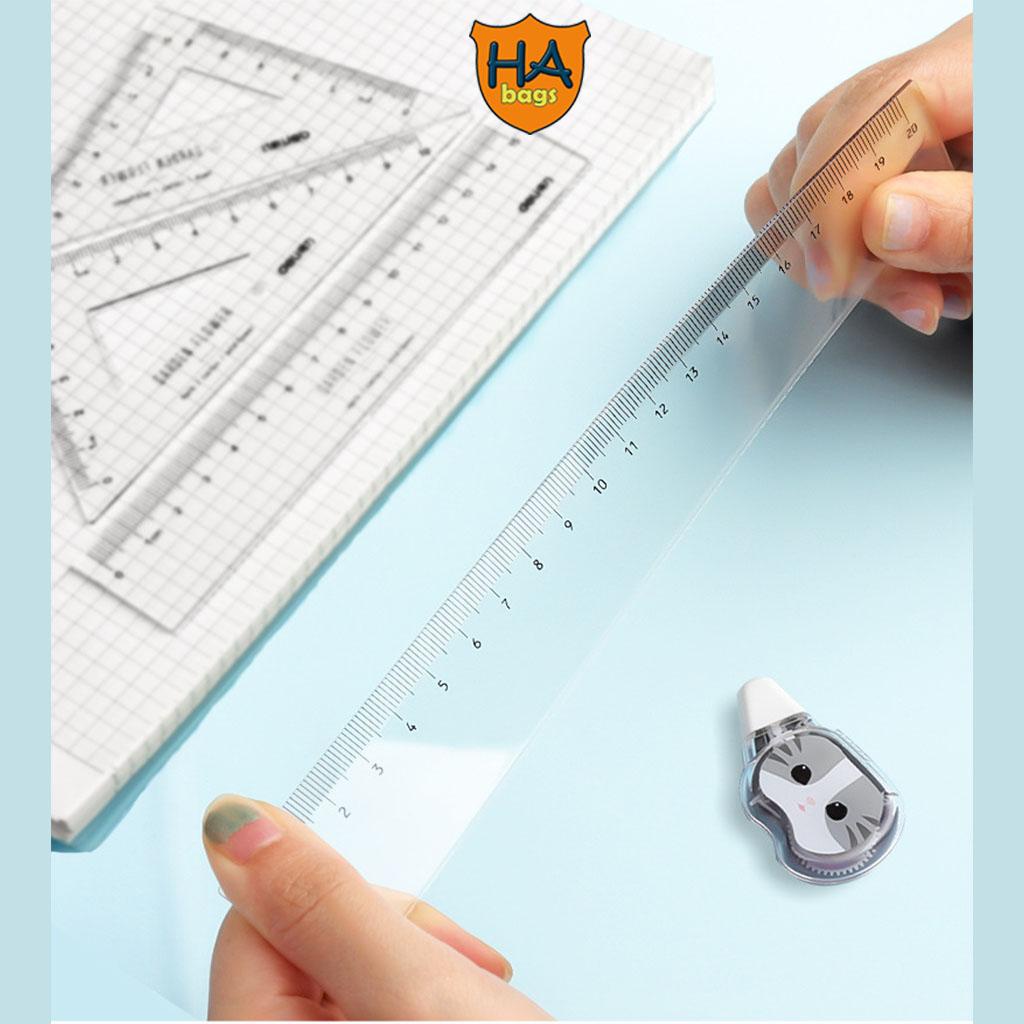 Bộ thước đo eke 4 món HB1020, thước thẳng dài 20cm
