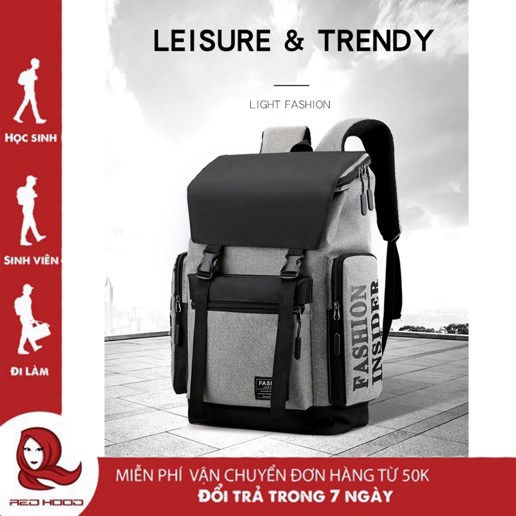 Balo Nam Thời Trang đi học REDHOOD, Du Lịch, Balo hình hộp cỡ lớn RD01