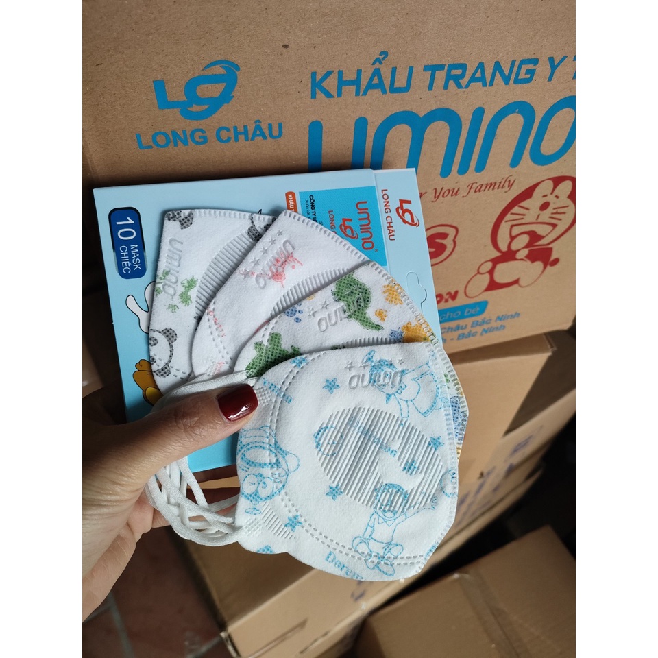 Khẩu trang gấu Umino trẻ em kháng khuẩn chính hãng size cho bé 3-12 tuổi
