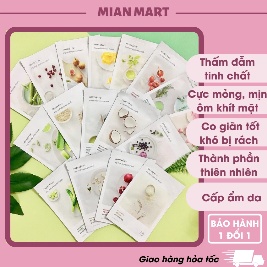 Mặt nạ giấy Innisfree My Real Squeeze Mask mẫu mới - MIAN MART