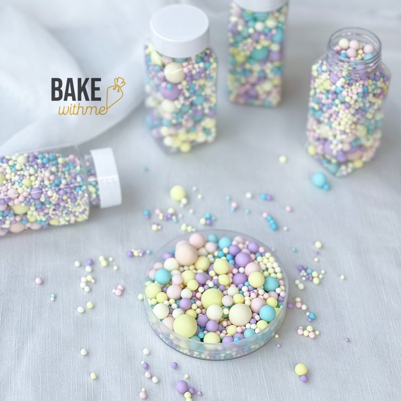 Kẹo bi đường, kẹo trang trí, kẹo bông đường bi lì mix size để trang trí bánh kem, bánh sinh nhật