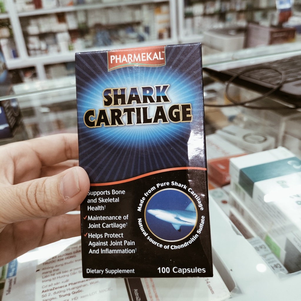Viên uống Sụn Cá Mập Pharmekal Shark Cartilage 740mg Mỹ 100 viên
