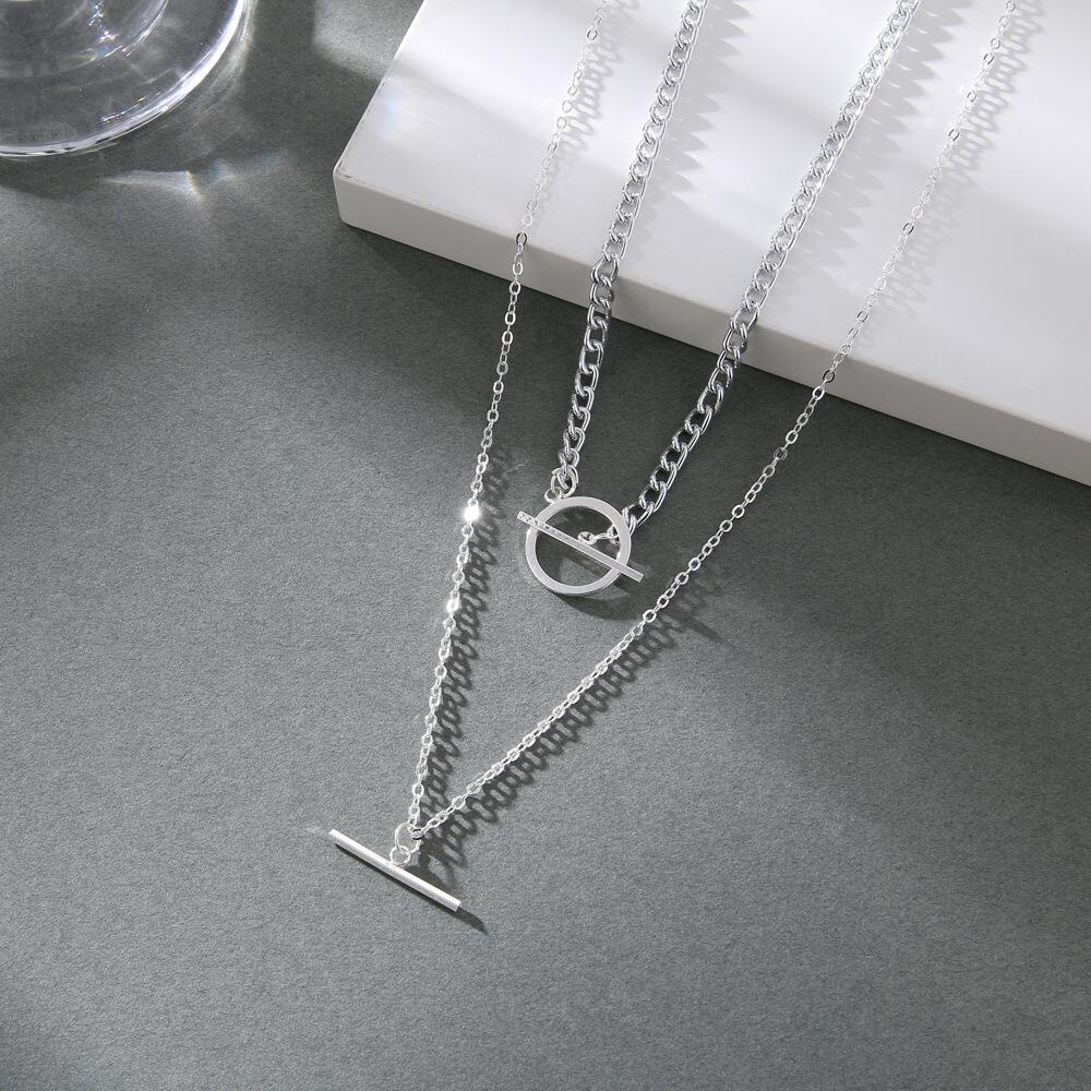 Vòng Cổ Choker Hai Lớp Có Khóa Kim Loại Đơn Giản Cổ Điển Phong Cách Hip Hop Mới Cho Nữ