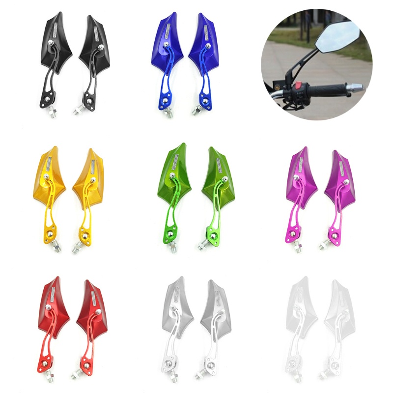 1 Cặp Gương Chiếu Hậu Bên Trái / Phải 8mm 10mm Gắn Tay Lái Xe Mô Tô