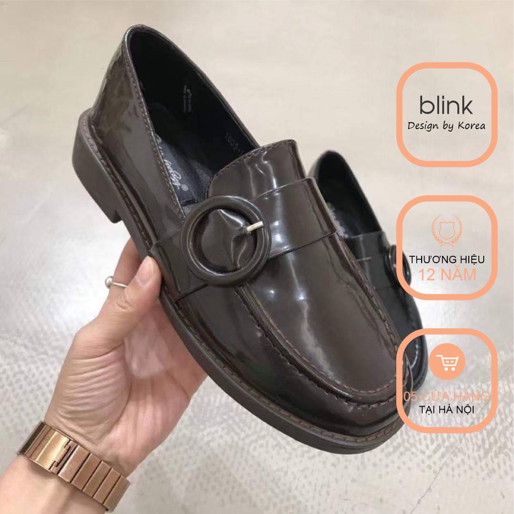 Giày Da Nữ MOCCASIN Phong Cách Vintage Happyfeeling G1805-11