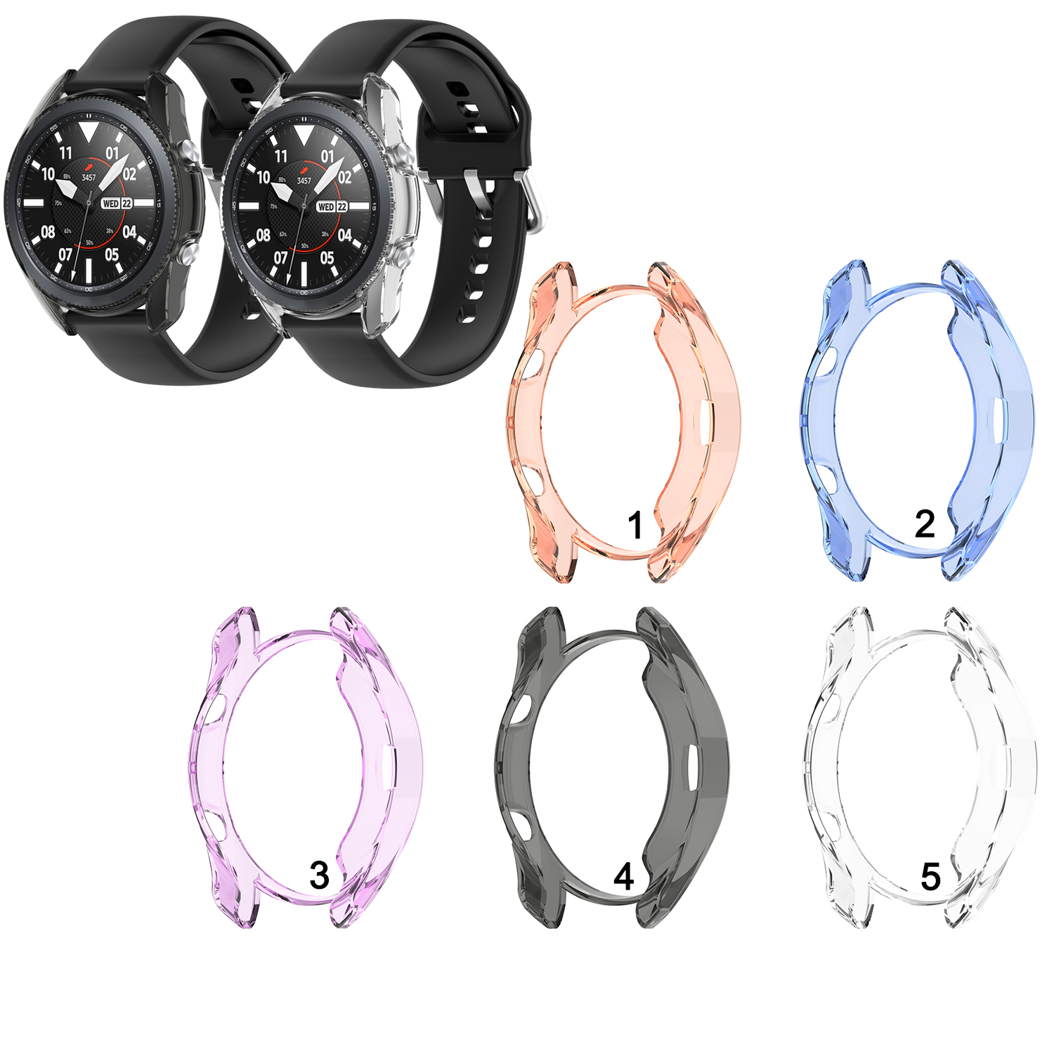 Vỏ Tpu màu trong suốt cho đồng hồ Samsung Galaxy Watch 3 41mm 45mm