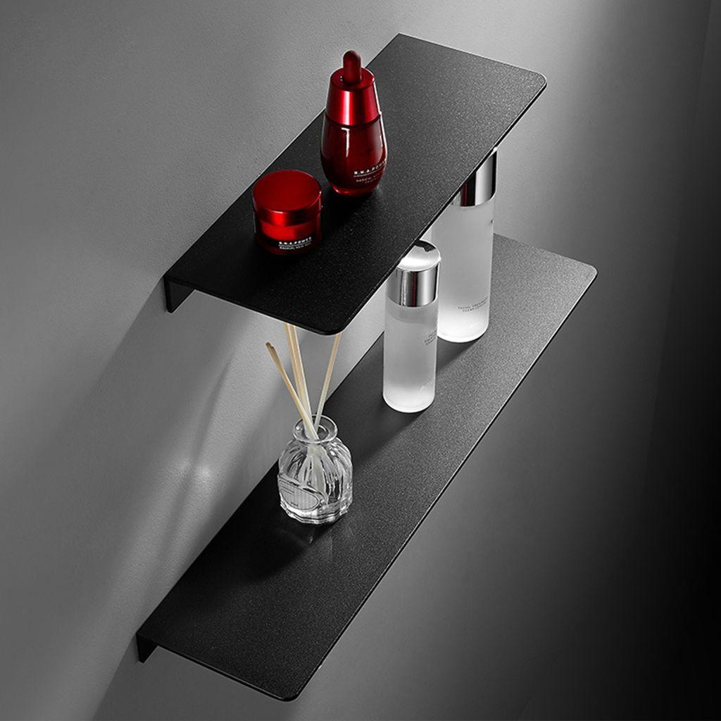 Kệ Hợp Kim Nhôm Màu Trắng Đen 30 / 40 / 50Cm Gắn Tường Không Cần Đục Lỗ Cho Nhà Tắm