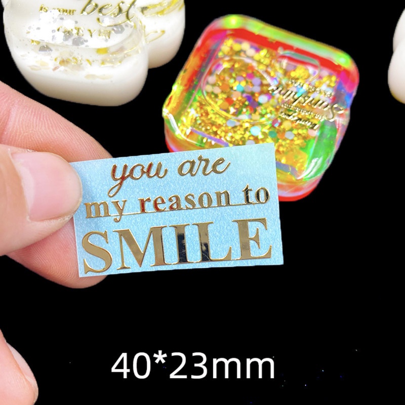 Set 10 tấm hình dán chữ cái tiếng anh bằng nhựa epoxy độc đáo