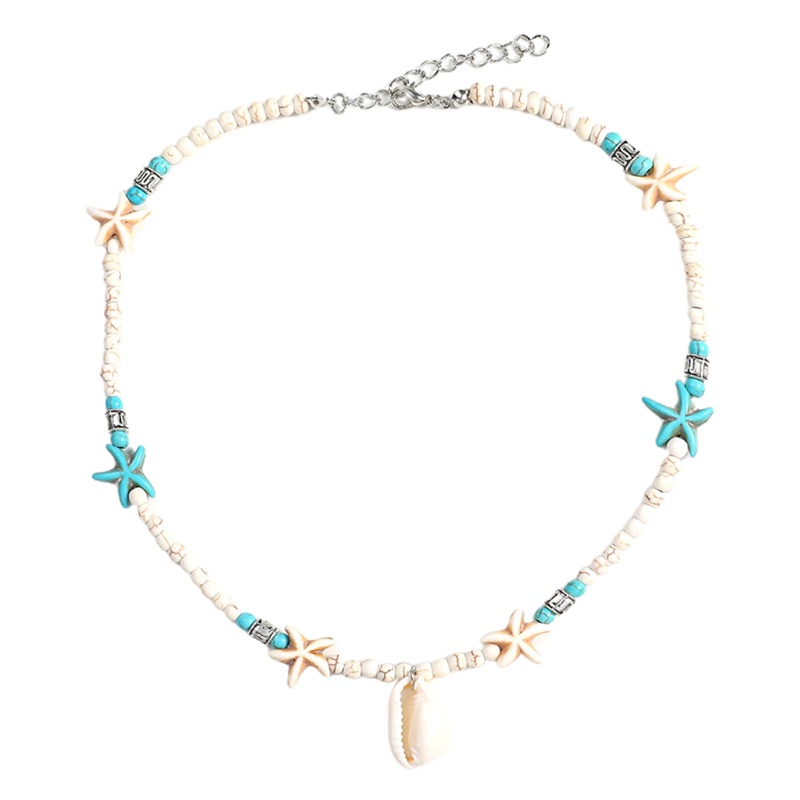 Vòng Cổ Choker Bằng Đá Tự Nhiên Mặt Hình Vỏ Sò Và Sao Biển Phong Cách Bohemian Thời Trang Cho Nữ
