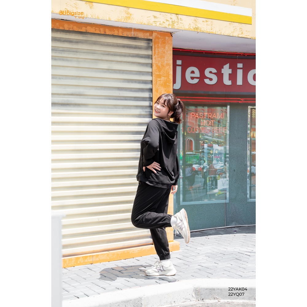 Quần jogger vải thun BIGSIZE (55kg đến 95kg) - 22YQ07 - [BU Bigsize Young]