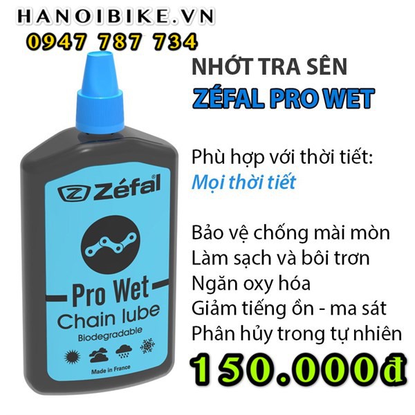 Dầu tra sên xích xe đạp Zefal Pro Wet / Pro Dry 120ml - Hàng chính hãng